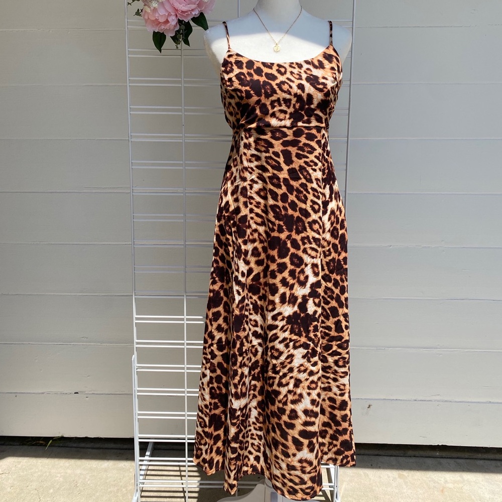 Midi Cheetah Dress w/ Adjustable Straps